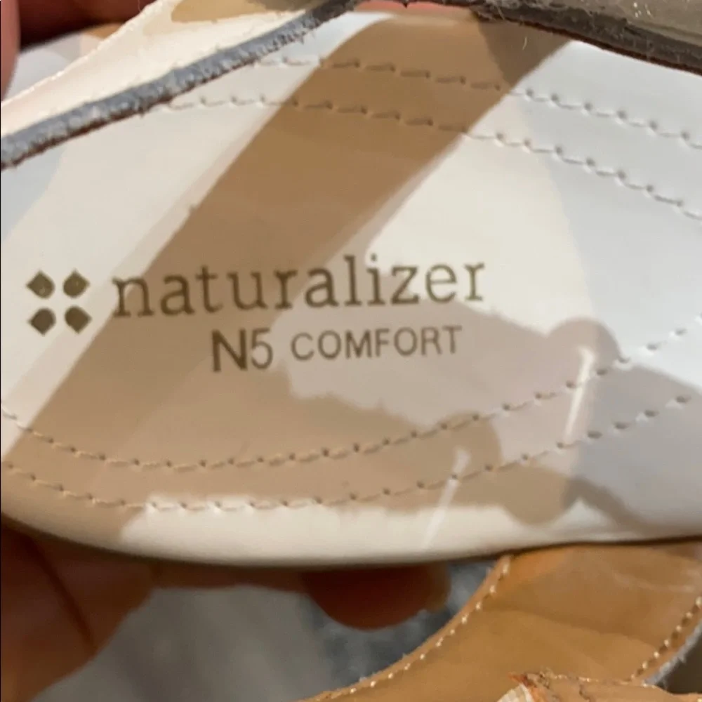 Naturalizer White Leather Slingback Sandals - Picture 7 of 10